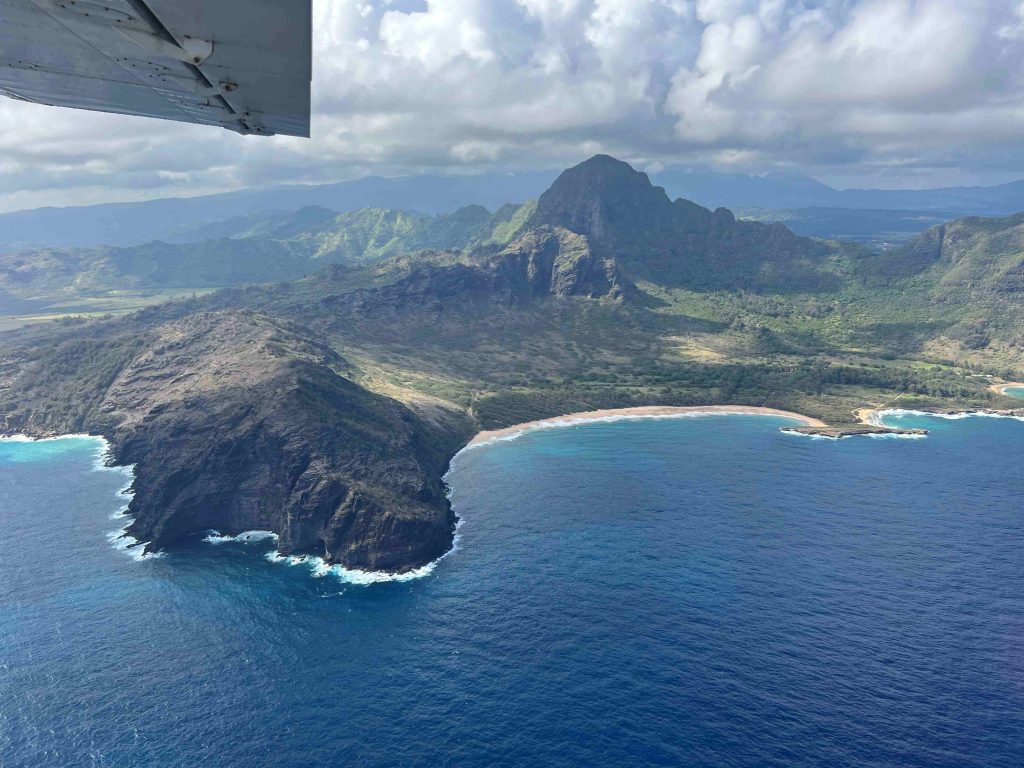 Vistas de la isla de Kauai desde el aire