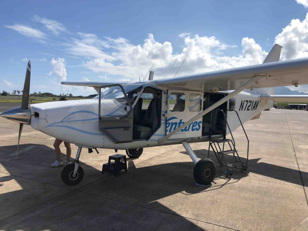 La avioneta de nuestro tour por el aire en Kauai.