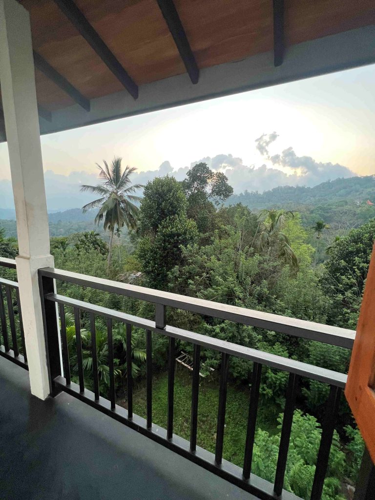Vistas de la selva desde el Happy Feet Diyaluma, uno de los alojamientos a tener en cuenta para alojarse en Sri Lanka.